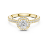 Round Diamond Halo Engagement Ring with Pav? Band.
