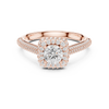 Triple-Row Diamond Halo Engagement Ring with Pav? Band.