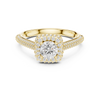 Triple-Row Diamond Halo Engagement Ring with Pav? Band.
