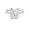 Diamond Halo Engagement Ring with Single Pav? Band.