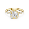 Diamond Halo Engagement Ring with Single Pav? Band.