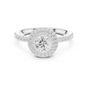Double Halo Round Diamond Engagement Ring with Pav? Band.