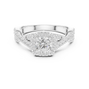 Square Halo Engagement Ring with Crisscross Diamond Band