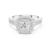 Engagement Ring with Split Double Pav? Diamond Band.