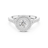 Round Diamond Halo Engagement Ring with Tapered Pav? Band.