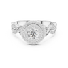 Infinity Twist Diamond Halo Engagement Ring