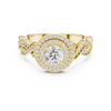 Infinity Twist Diamond Halo Engagement Ring