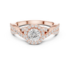Elegant Twisted Diamond Halo Engagement Ring
