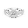 Elegant Twisted Diamond Halo Engagement Ring