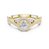 Elegant Twisted Diamond Halo Engagement Ring