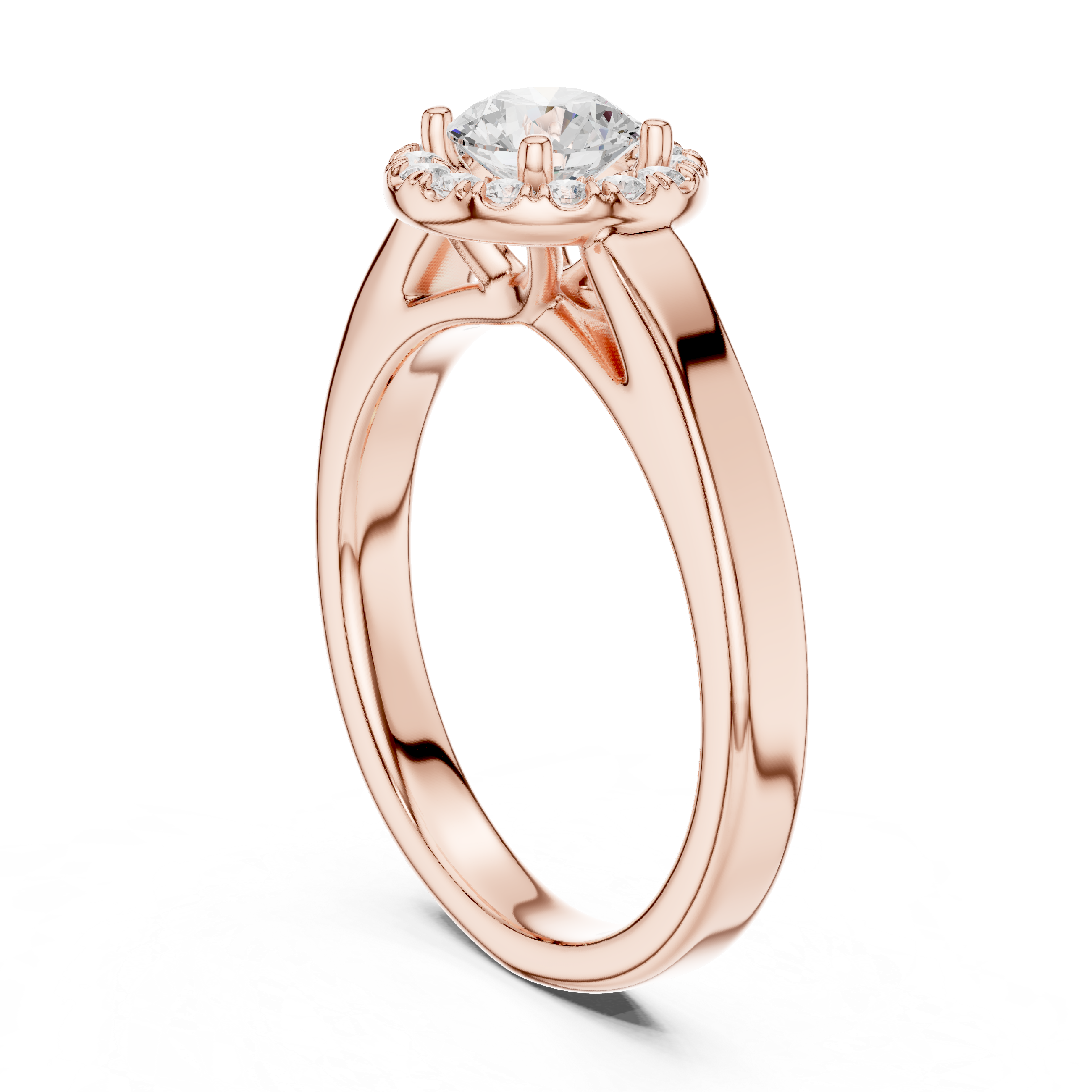 Classic Solitaire Diamond Halo Engagement Ring