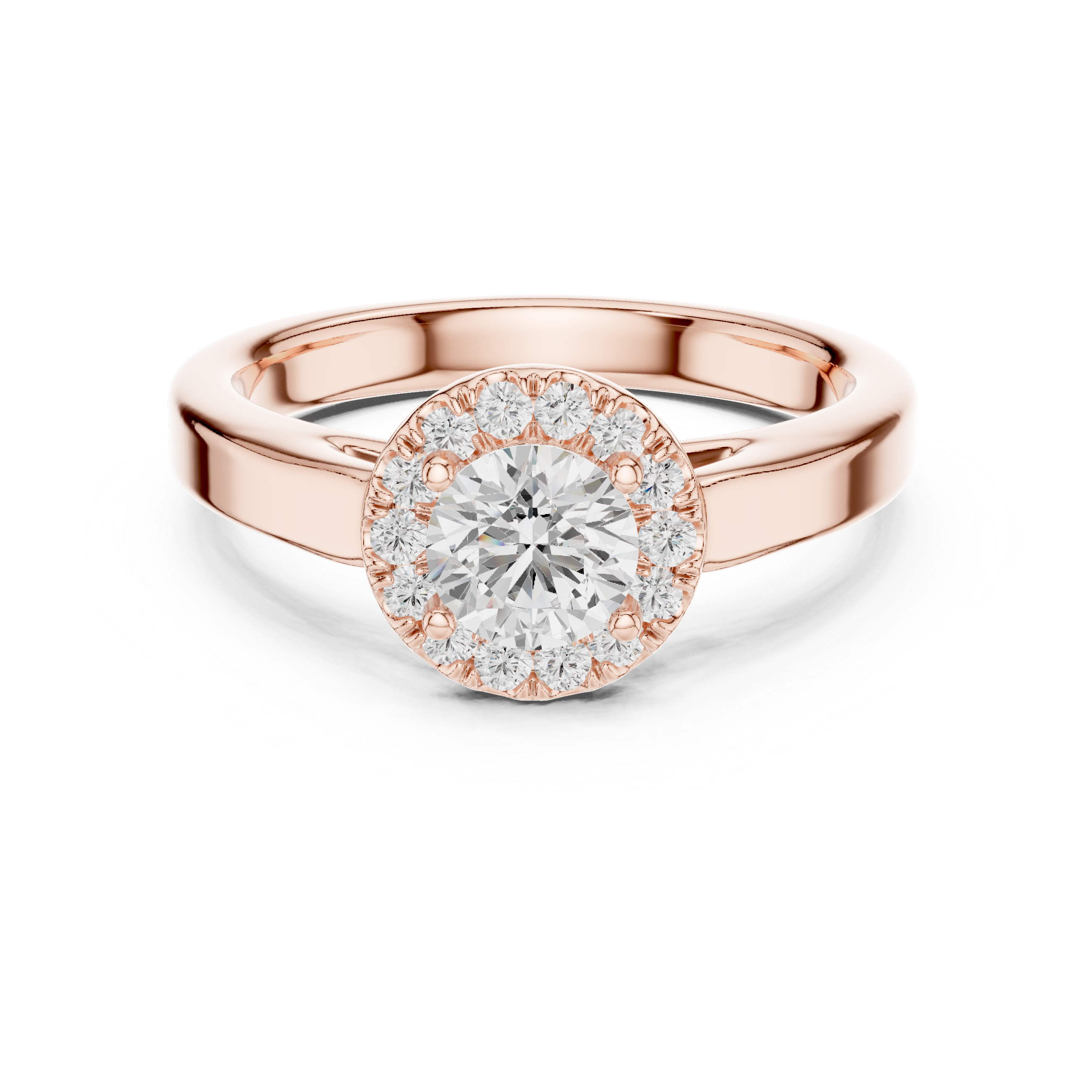 Classic Solitaire Diamond Halo Engagement Ring