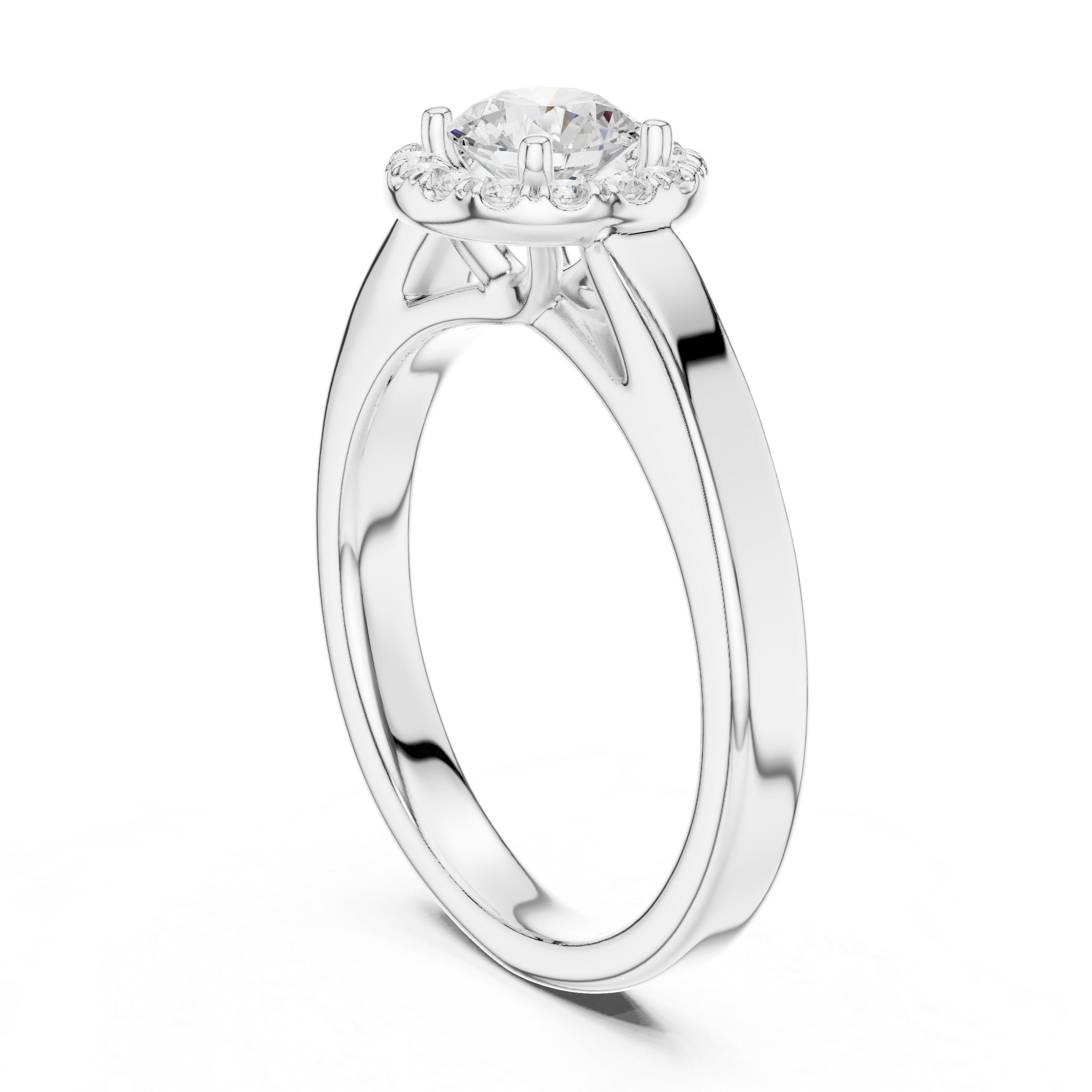 Classic Solitaire Diamond Halo Engagement Ring