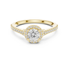 Delicate Diamond Halo Engagement Ring with Side Accents