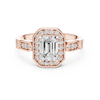 Vintage-Inspired Emerald Cut Halo Engagement Ring