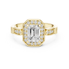 Vintage-Inspired Emerald Cut Halo Engagement Ring