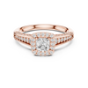 Elegant Split Shank Diamond Halo Engagement Ring