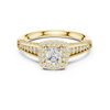 Elegant Split Shank Diamond Halo Engagement Ring