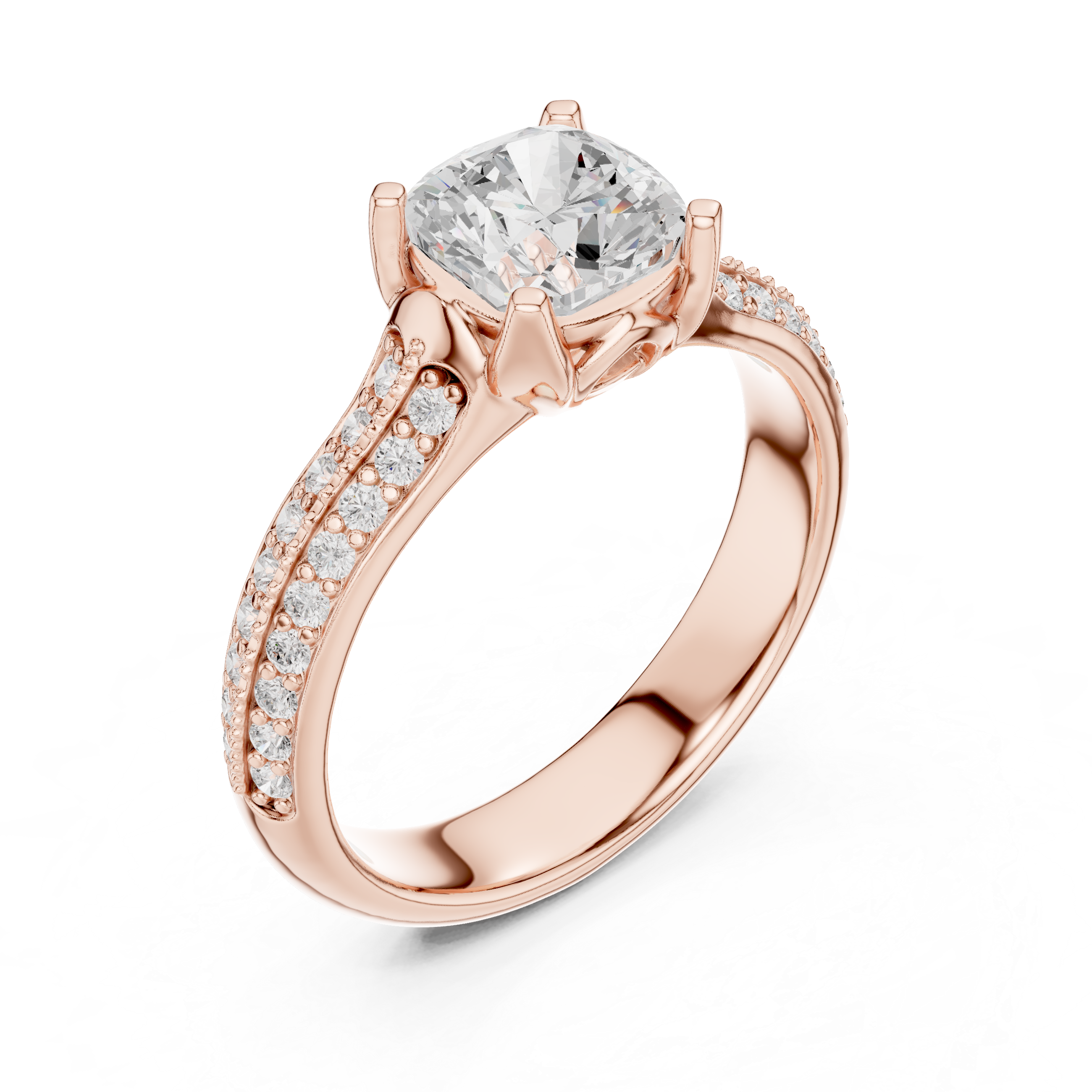 Elegant Split Shank Diamond Engagement Ring