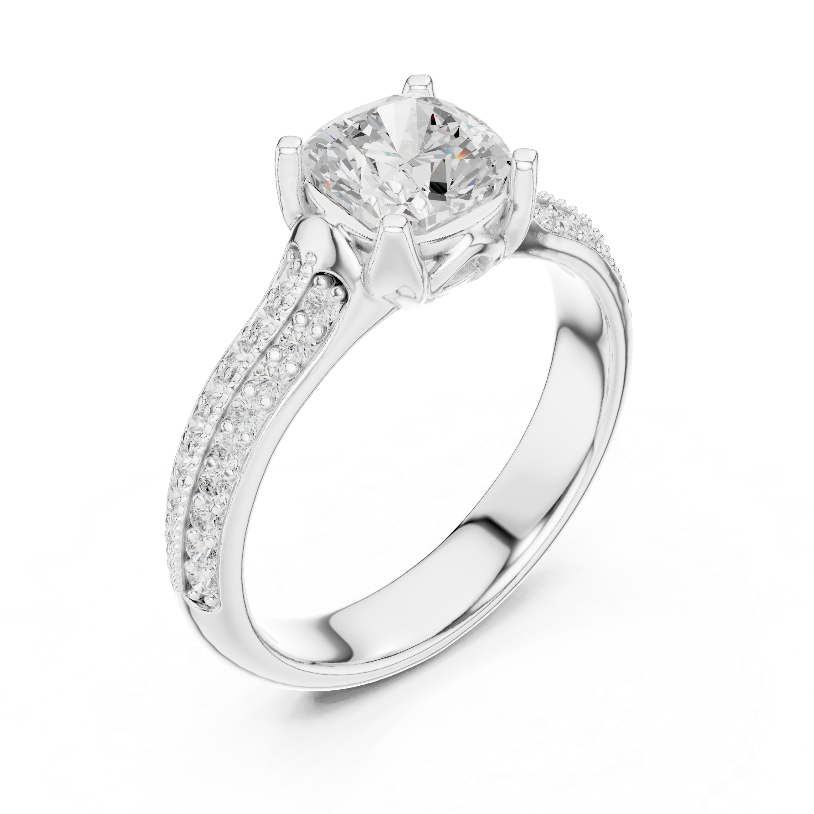 Elegant Split Shank Diamond Engagement Ring