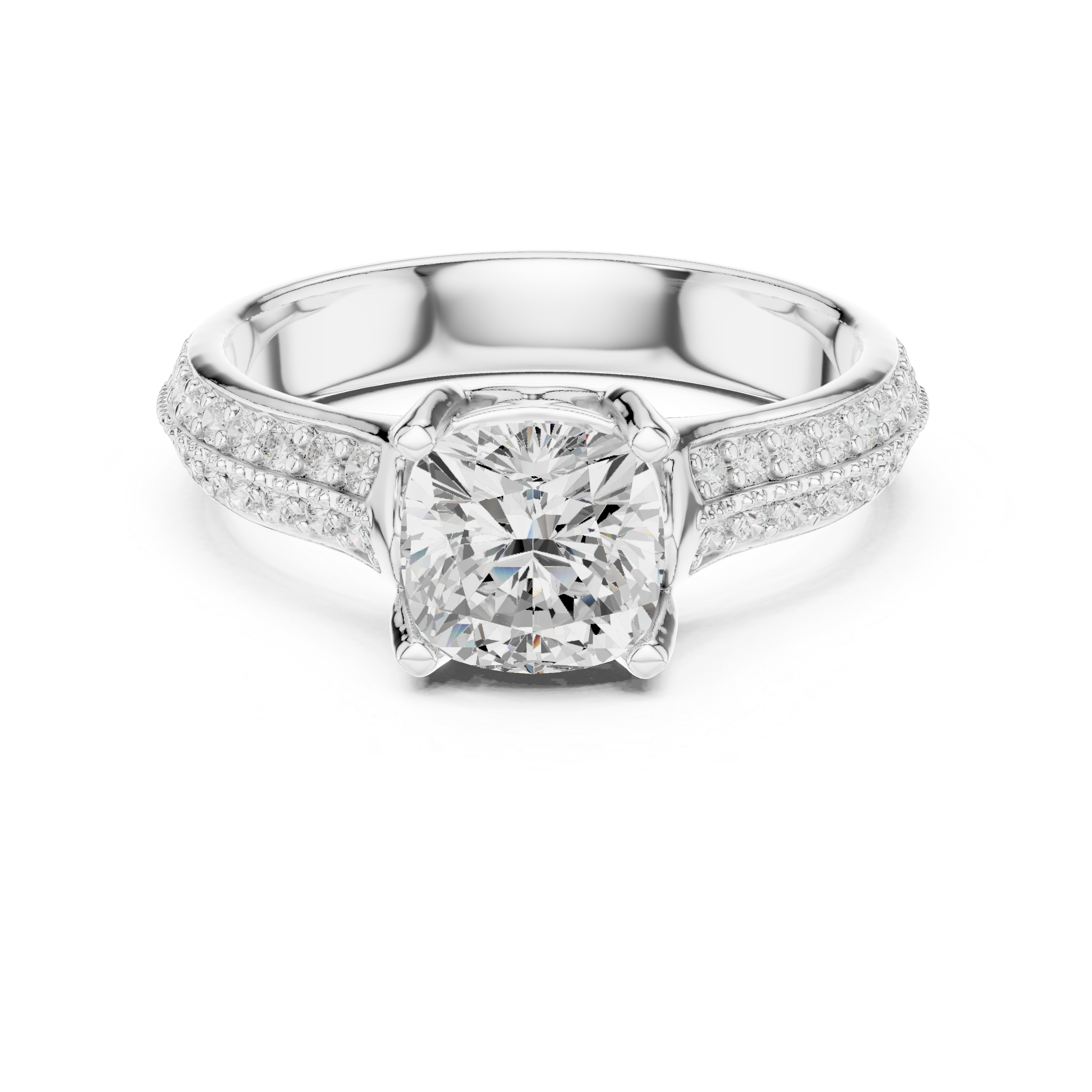Elegant Split Shank Diamond Engagement Ring