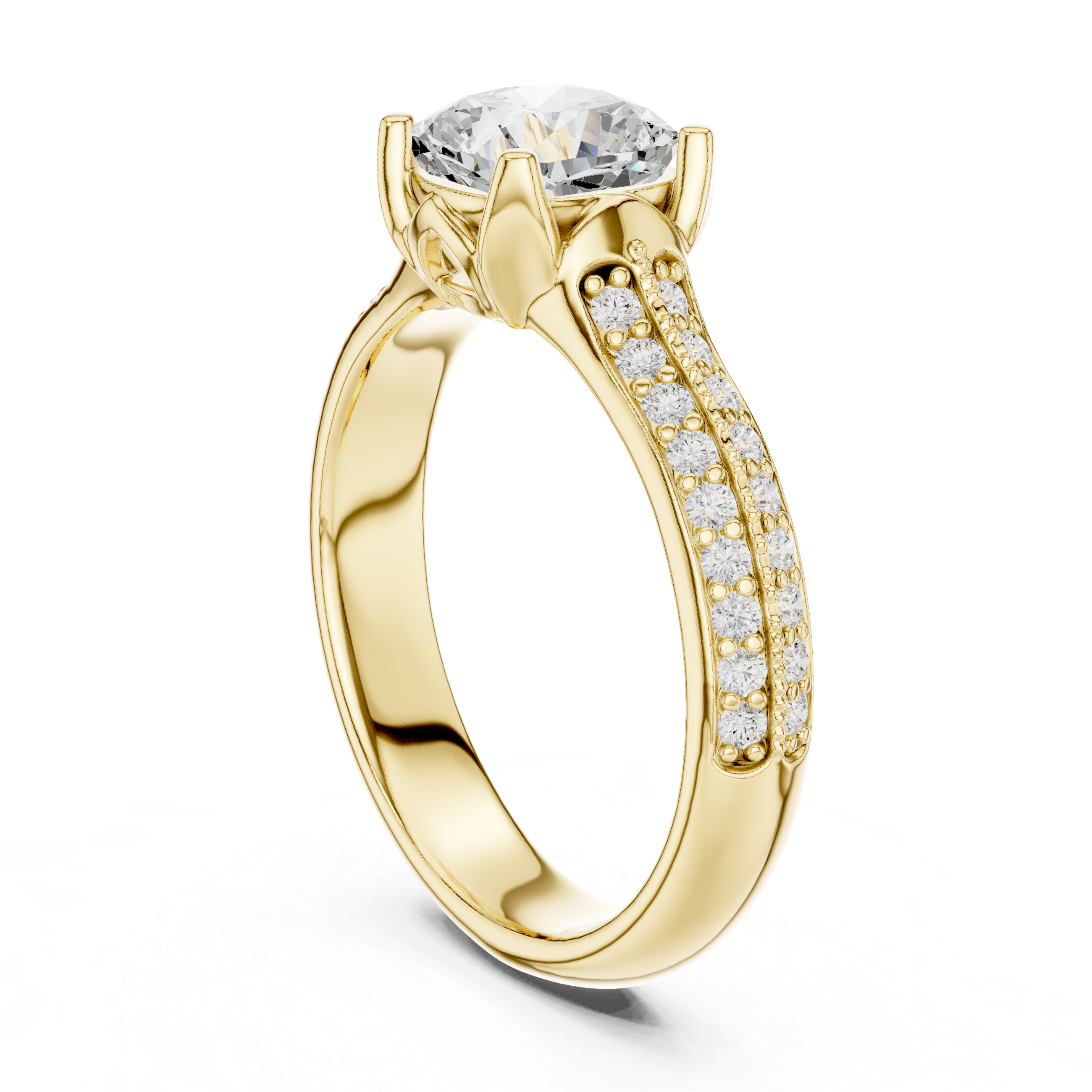Elegant Split Shank Diamond Engagement Ring