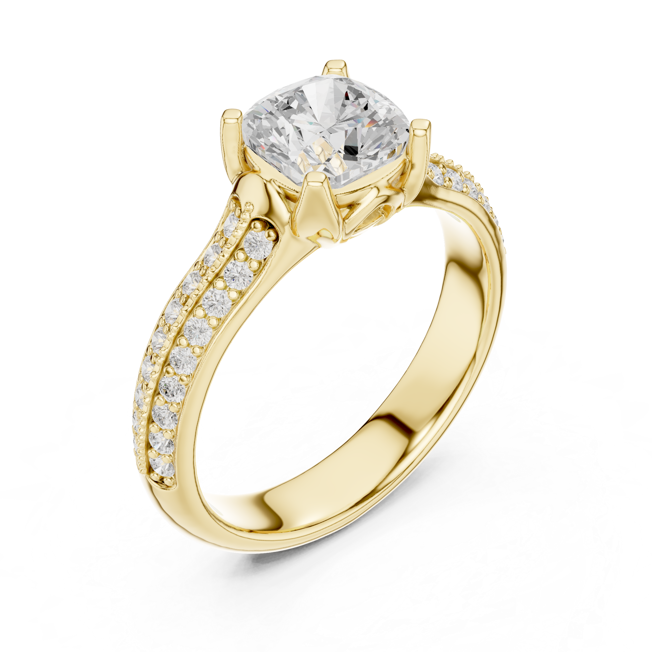 Elegant Split Shank Diamond Engagement Ring