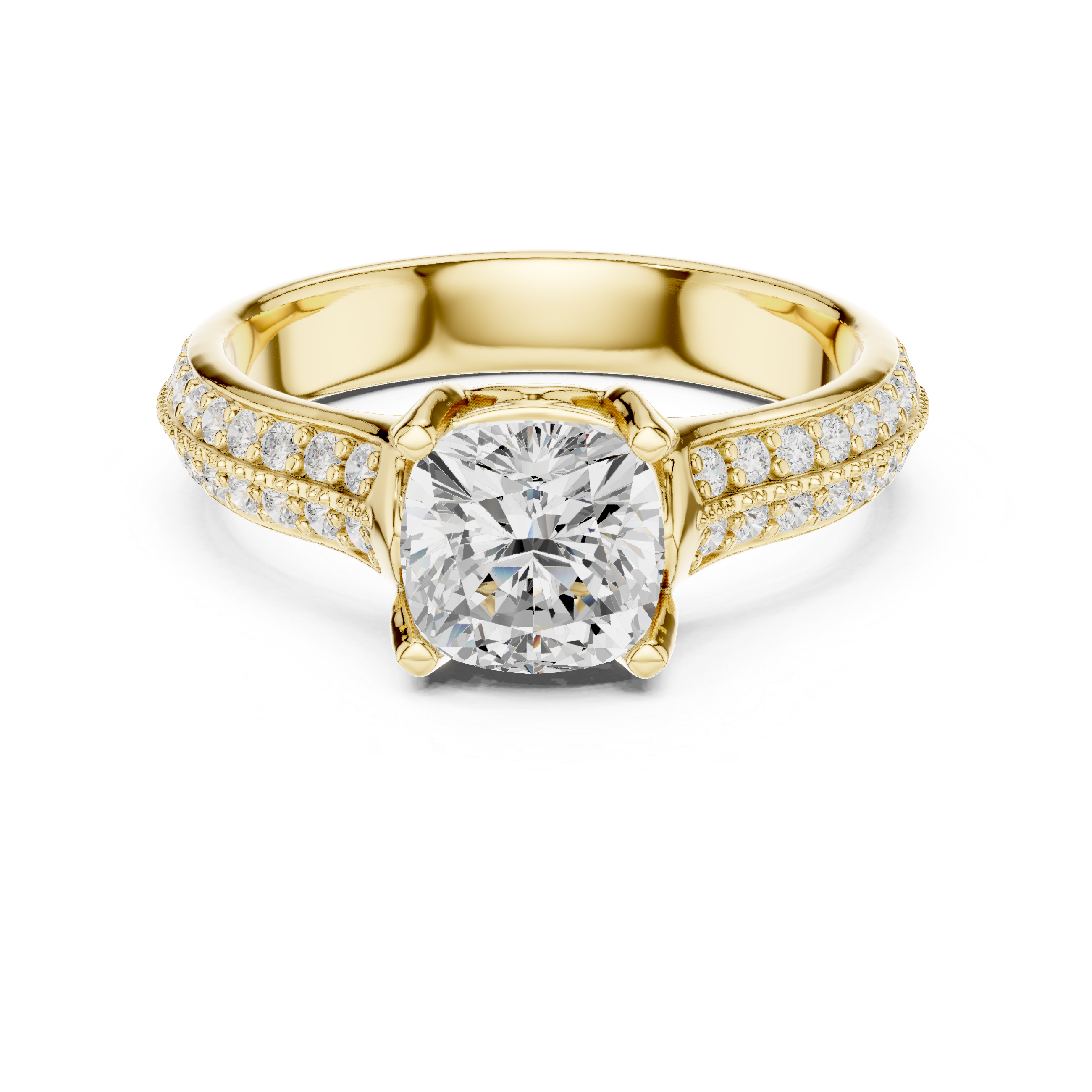 Elegant Split Shank Diamond Engagement Ring