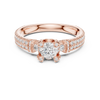 A round solitaire center diamond with triple-row pav? diamonds