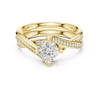 Brilliant round solitaire center stone accented with pav? diamonds