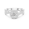 a halo-set round solitaire center diamond