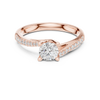 Classic solitaire ring with sparkling pav? diamond band.