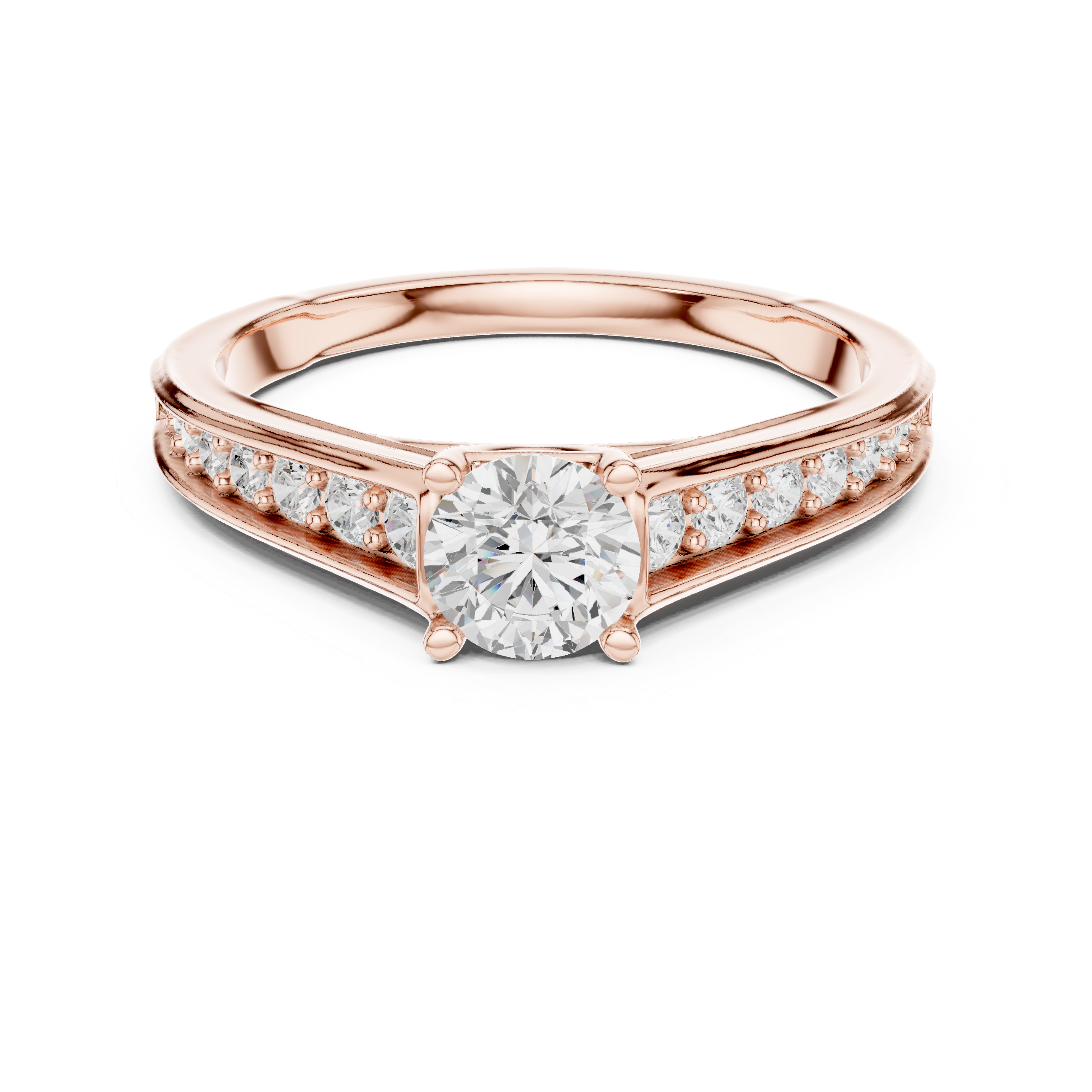 Classic Channel-Set Diamond Engagement Ring