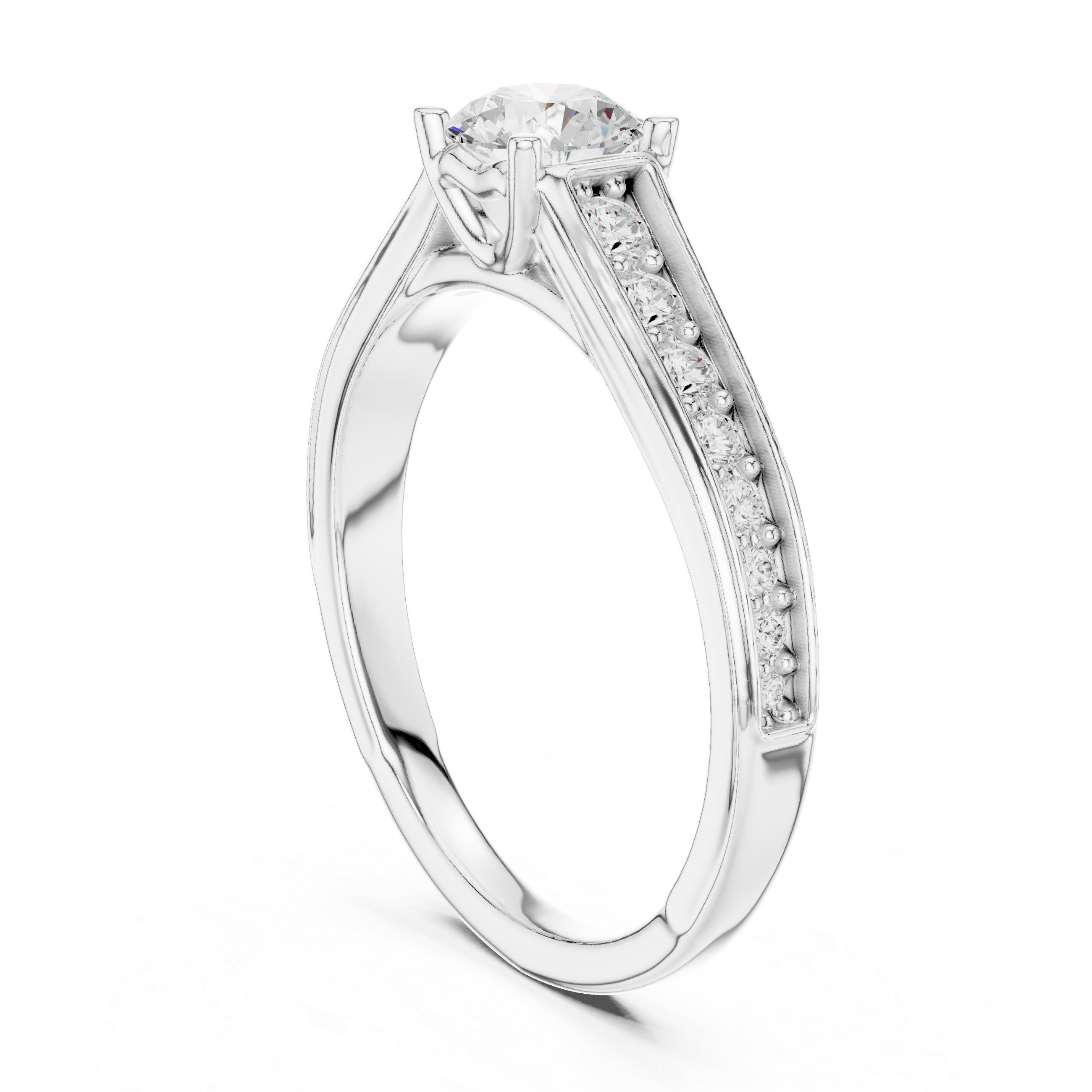 Classic Channel-Set Diamond Engagement Ring