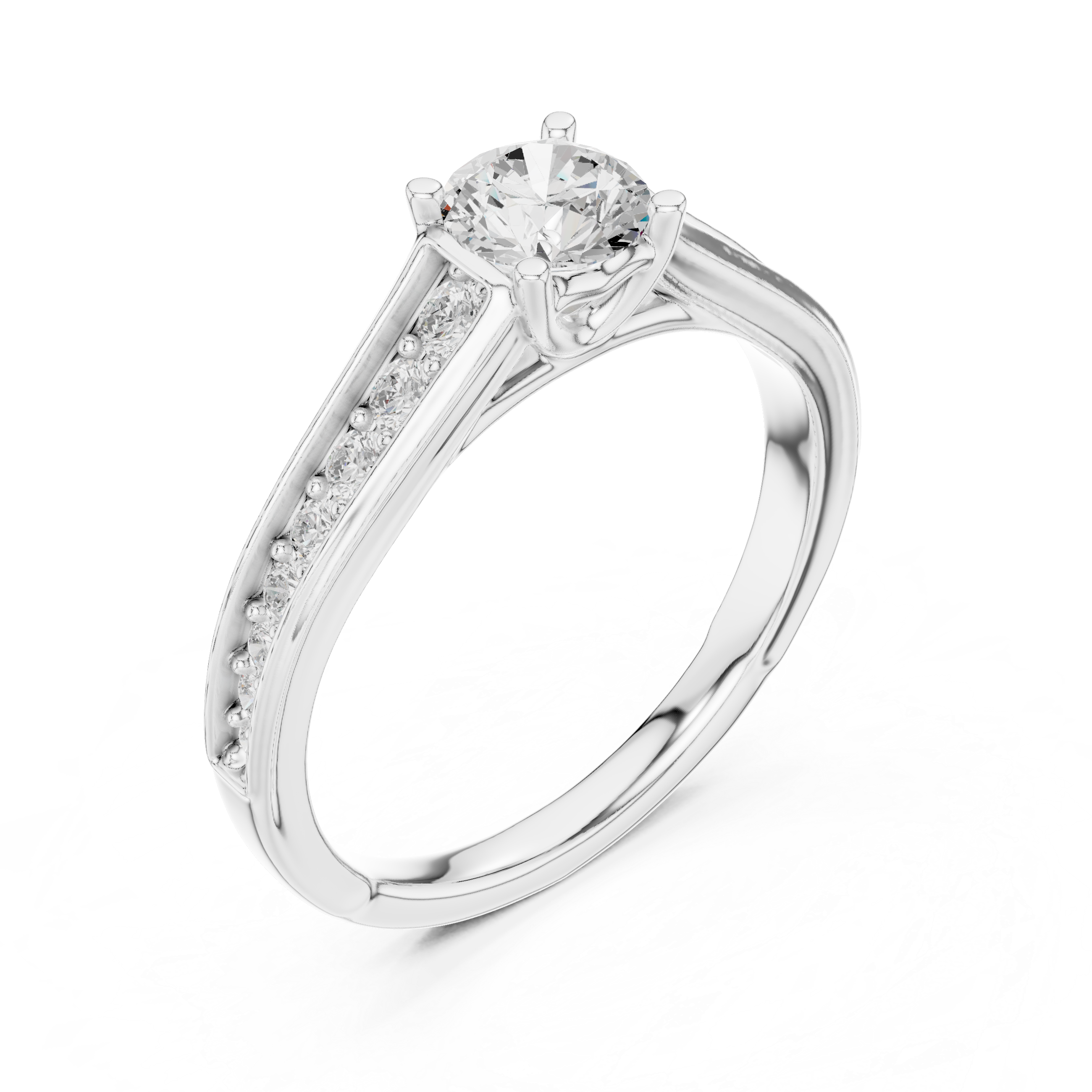 Classic Channel-Set Diamond Engagement Ring