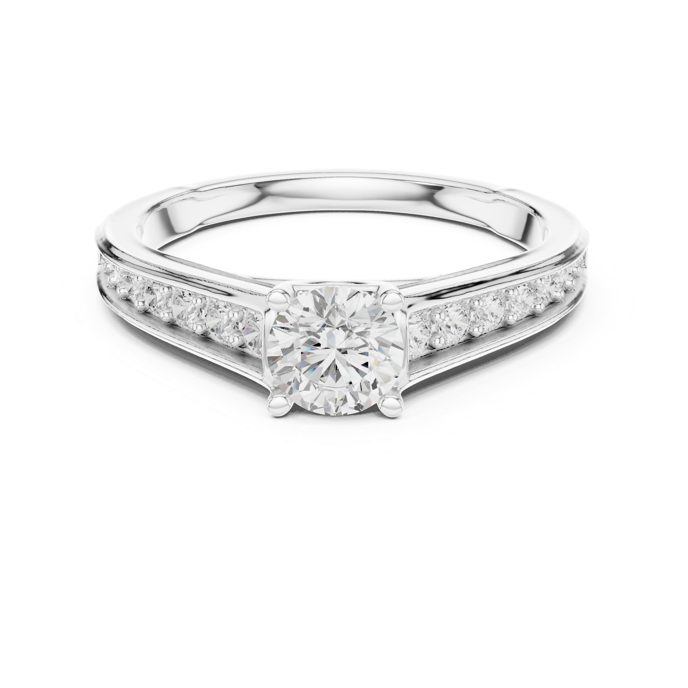 Classic Channel-Set Diamond Engagement Ring