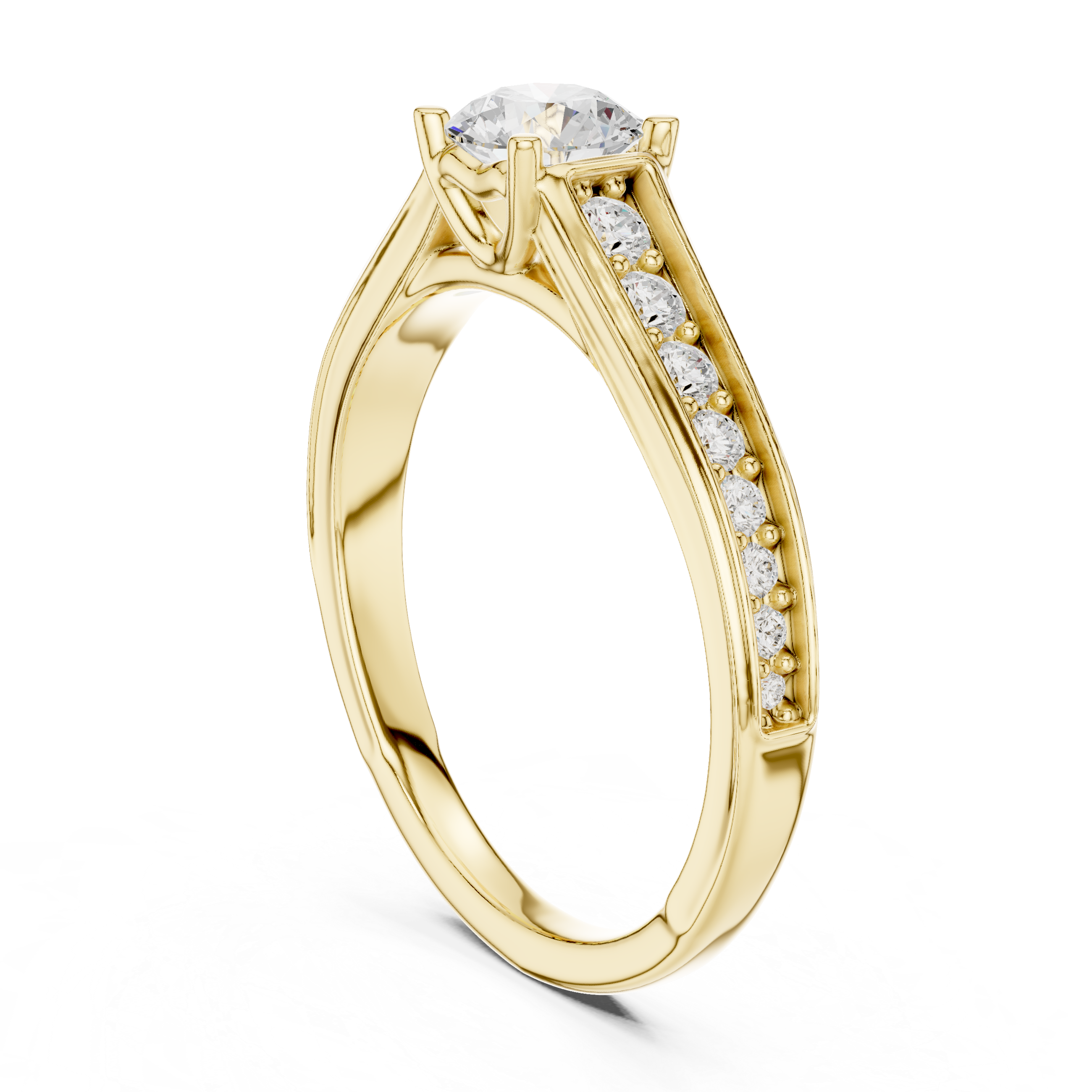 Classic Channel-Set Diamond Engagement Ring