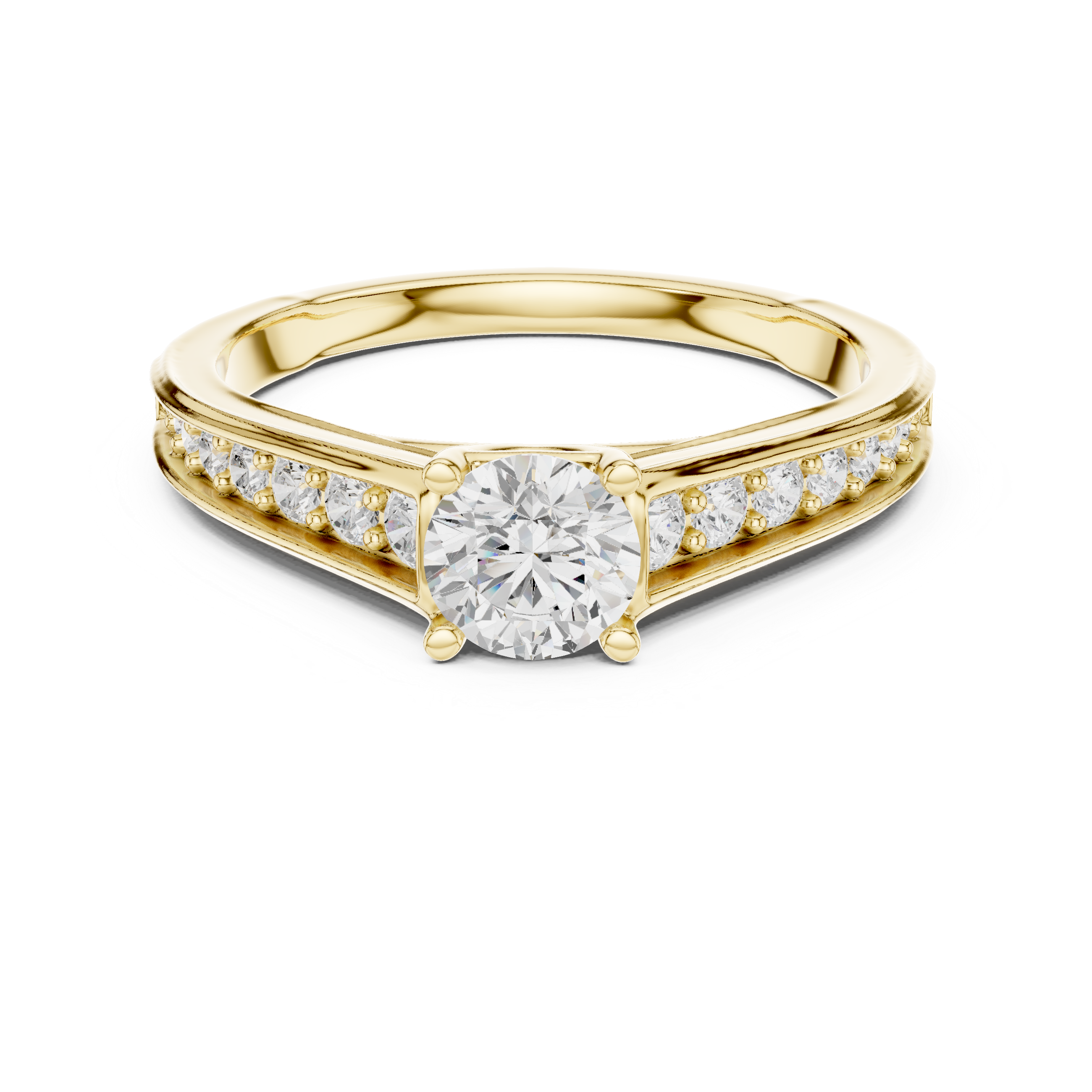 Classic Channel-Set Diamond Engagement Ring