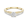 Delicate Solitaire Diamond Ring with Hidden Halo Accent