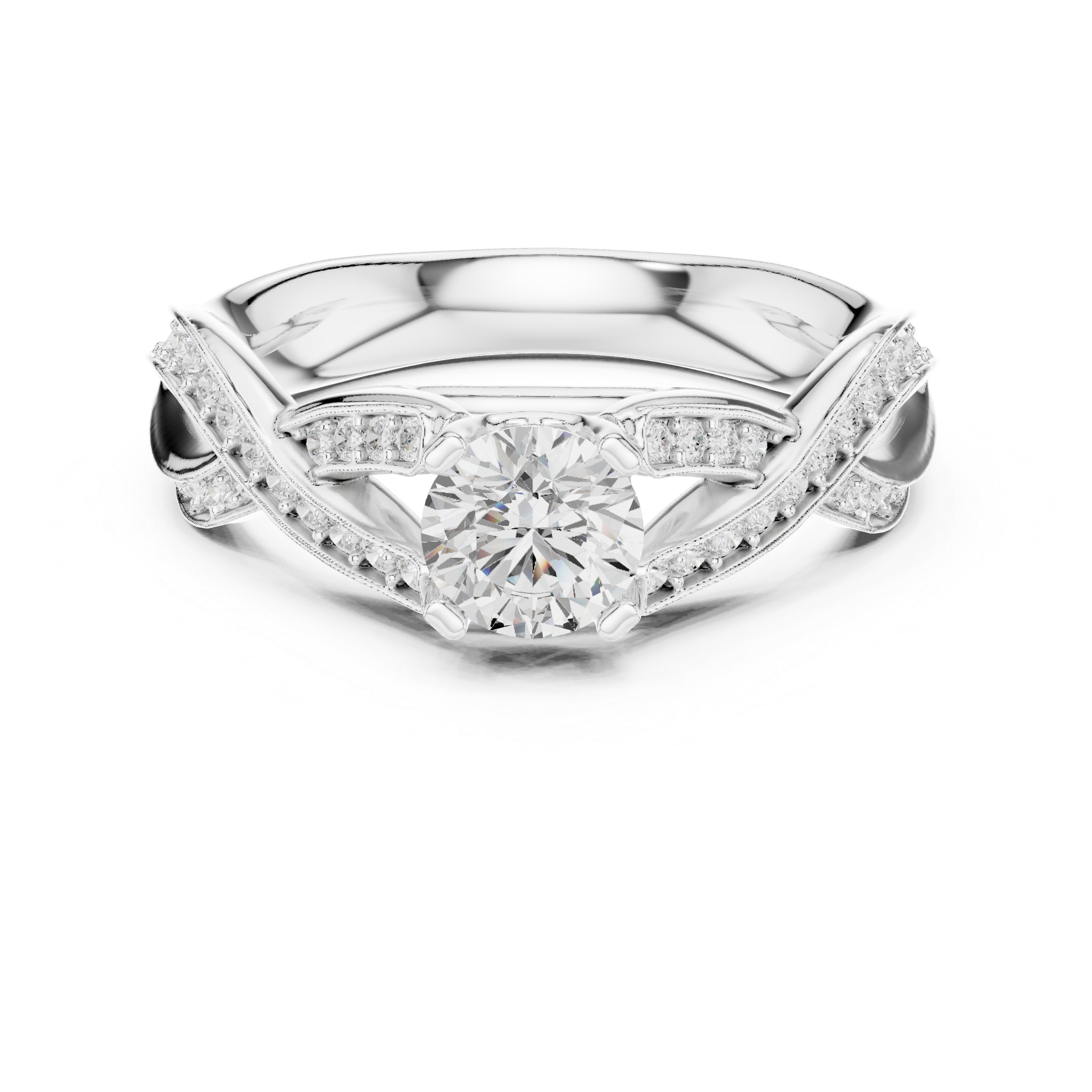Twisted Infinity Diamond Solitaire Ring