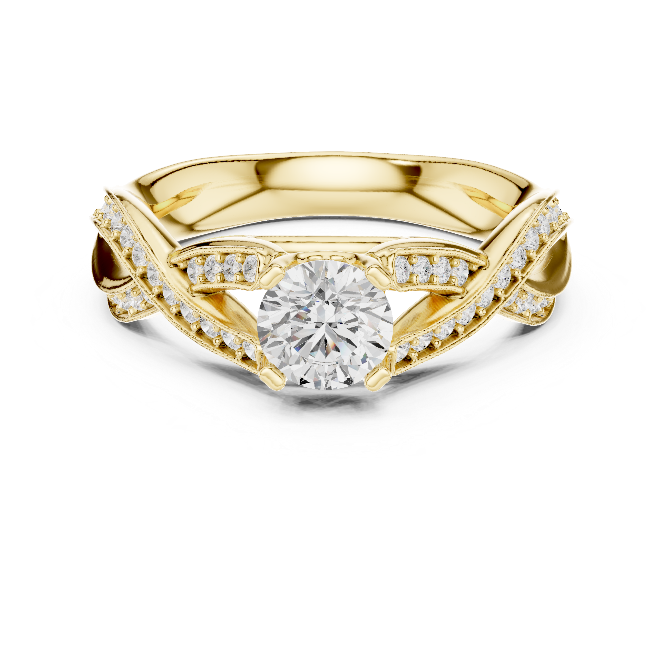 Twisted Infinity Diamond Solitaire Ring