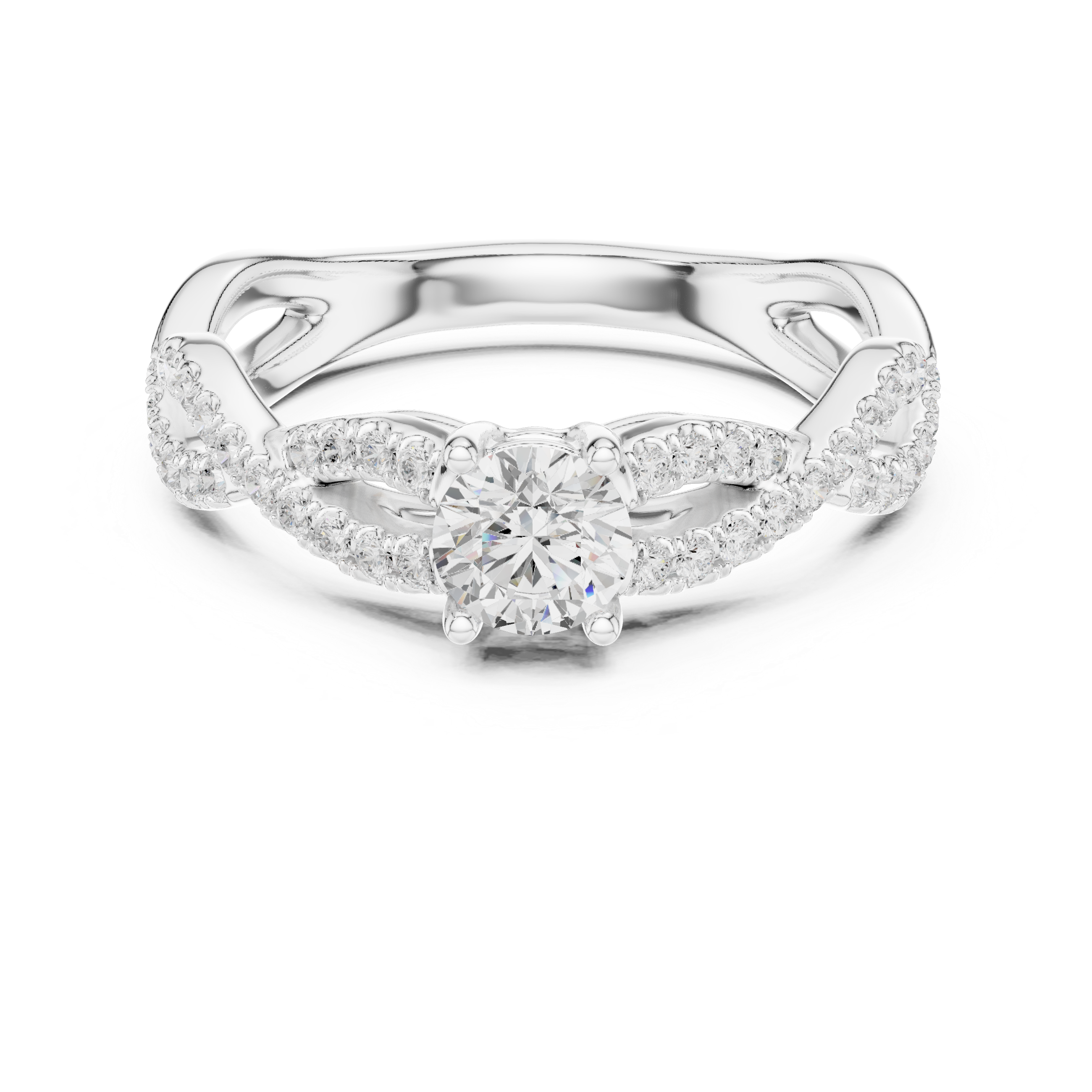 Intertwined Infinity Diamond Solitaire Ring