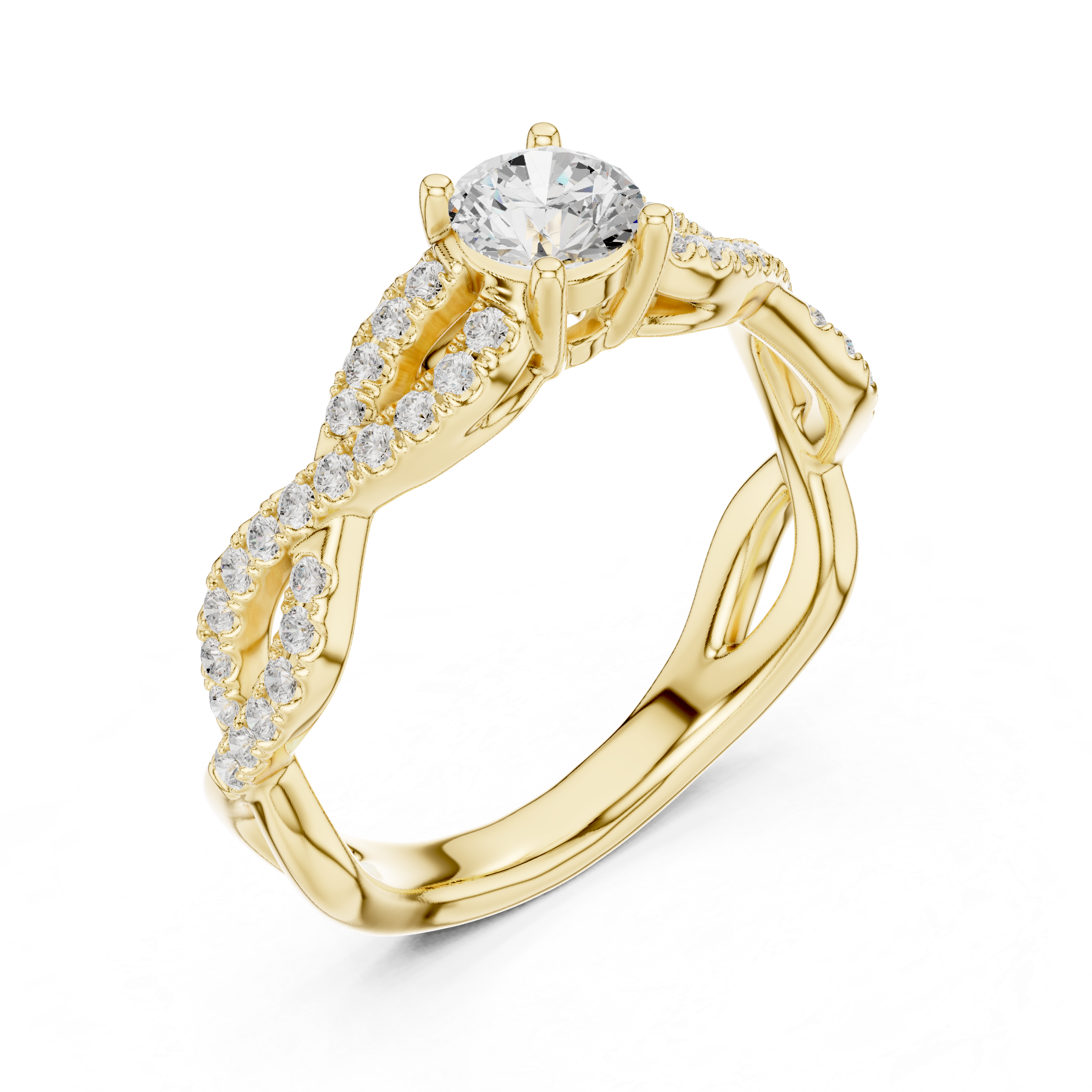 Intertwined Infinity Diamond Solitaire Ring