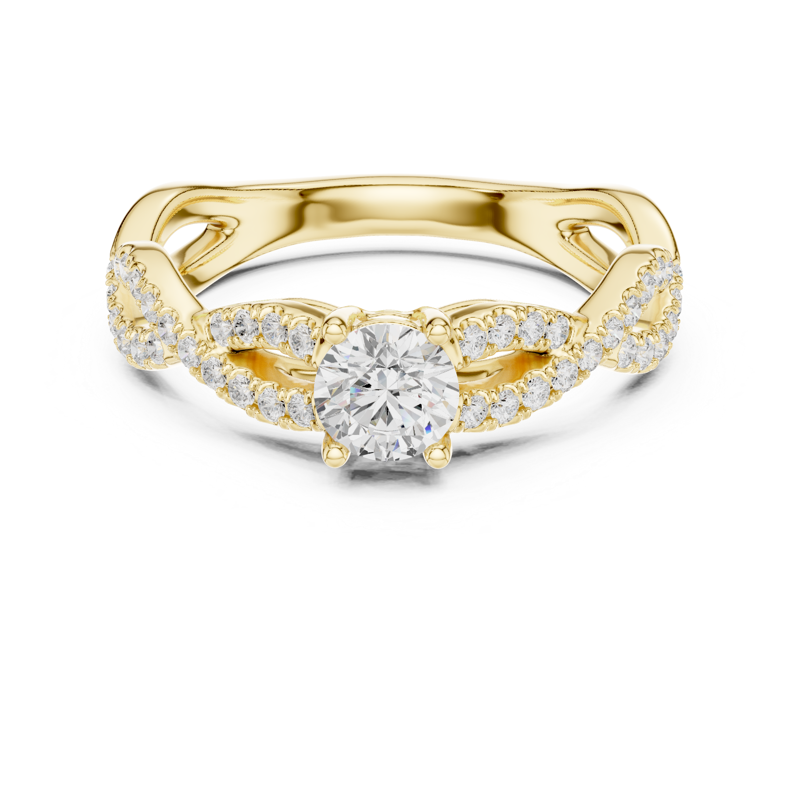 Intertwined Infinity Diamond Solitaire Ring