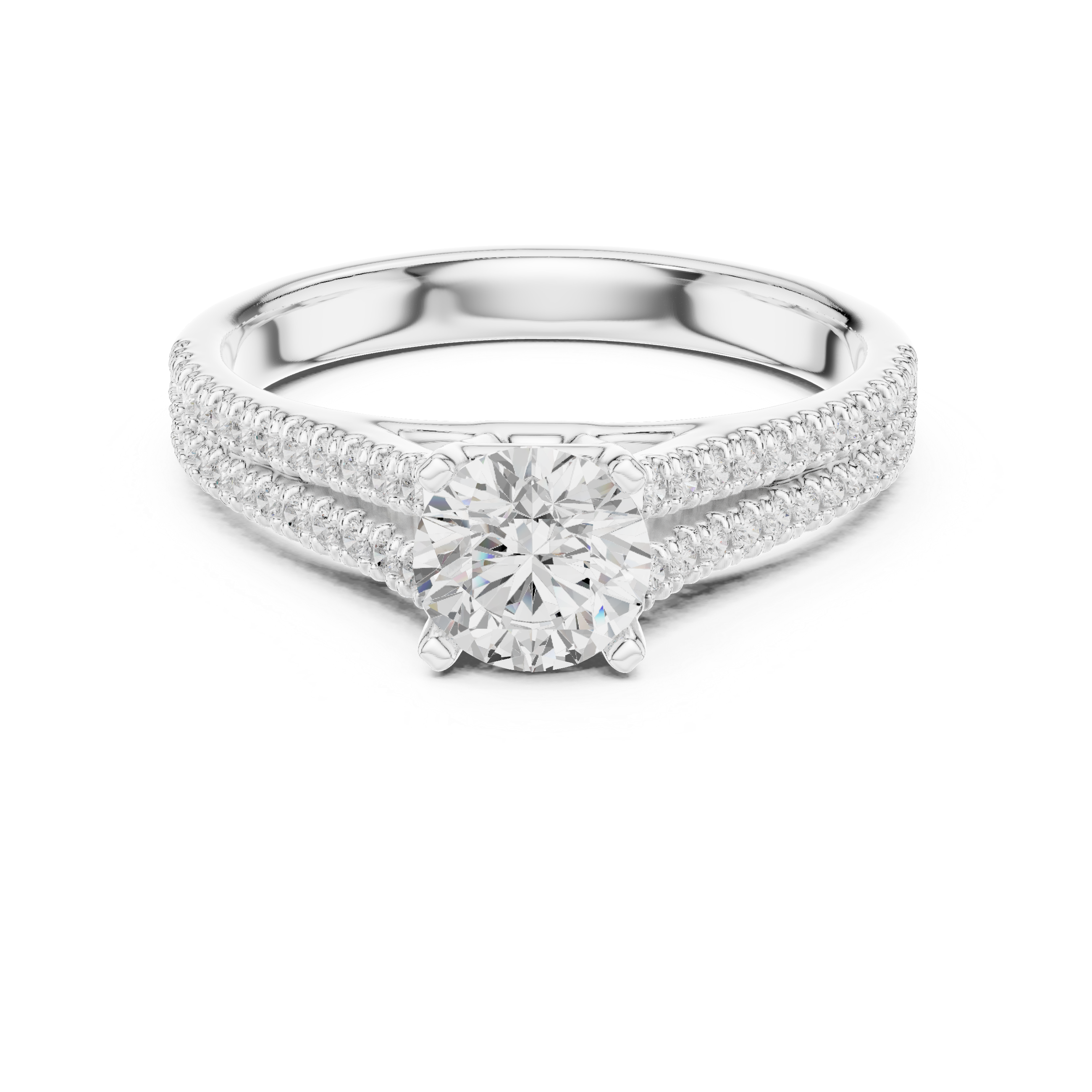Diamond Engagement Ring with Double Pav? Band