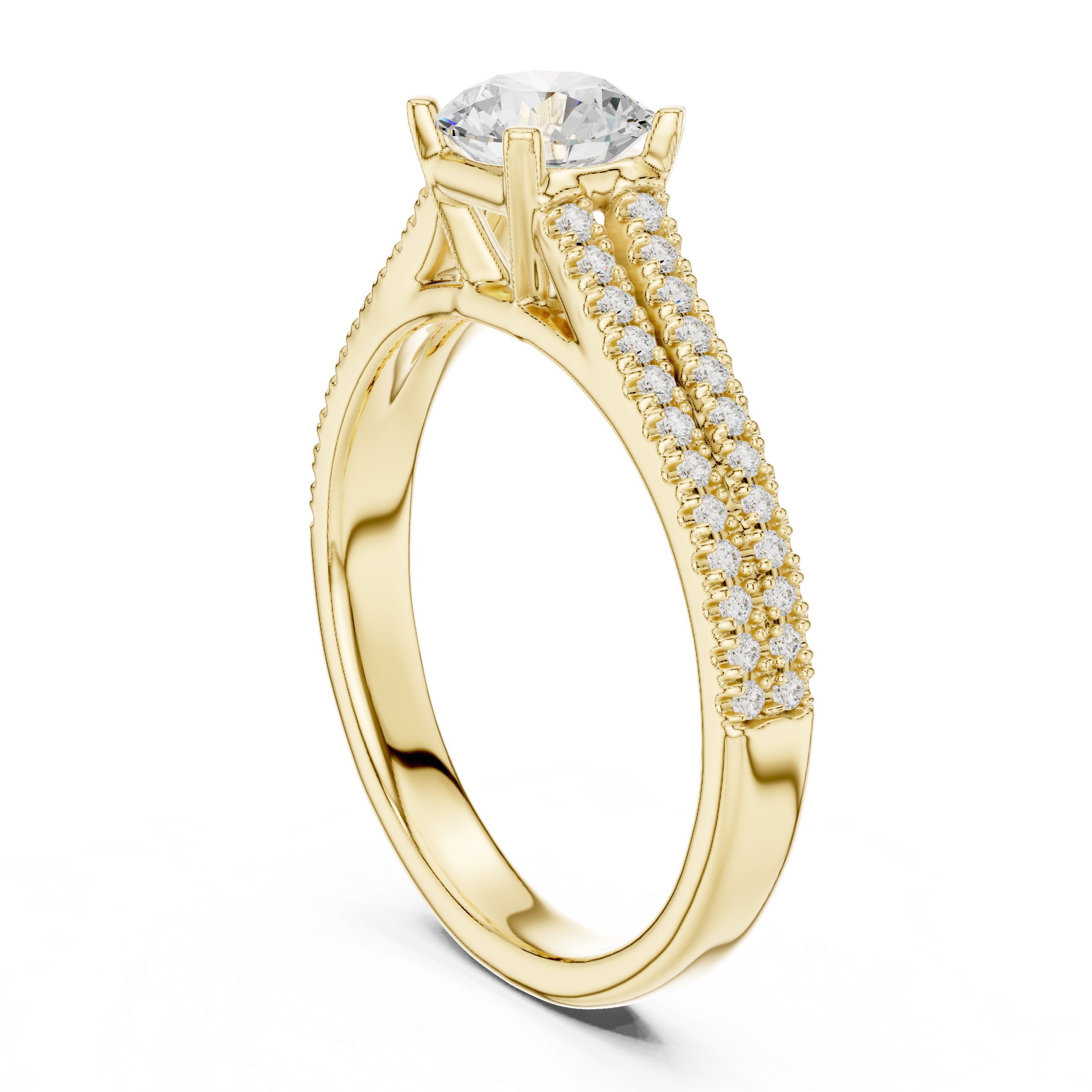Diamond Engagement Ring with Double Pav? Band