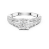 Diamond Engagement Ring with Split Shank and Double Pav? Accent Detailing