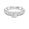 Modern Diamond Engagement Ring with Split Shank and Double Pav? Band