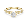 Milgrain Engagement Ring with Round Cut Channel Diamonds