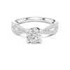 Graceful Twist Diamond Engagement Ring with Double Pav? Band and Round Center Stone